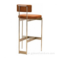 Chrome Steel ، Pu Leather Leisure Bar Chair incolourtobrass